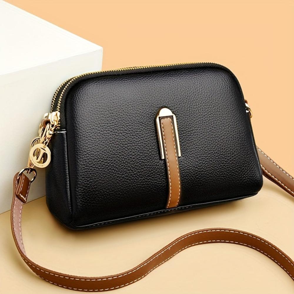 Mila Litchi Præget Crossbody Taske